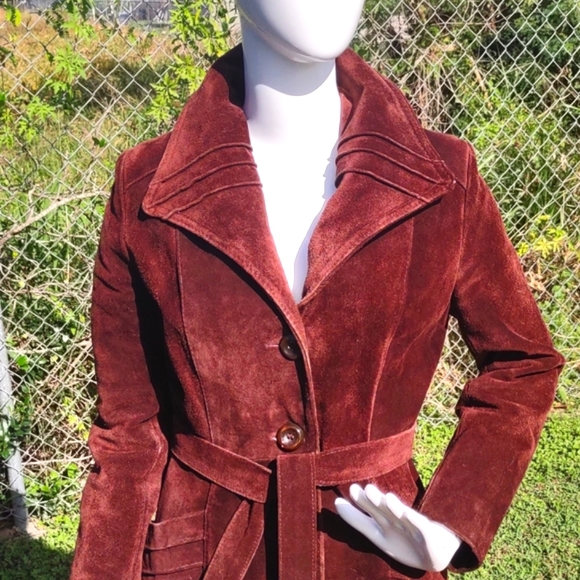 Argentinian Ladies Genuine Suede Leather Full Length Coat